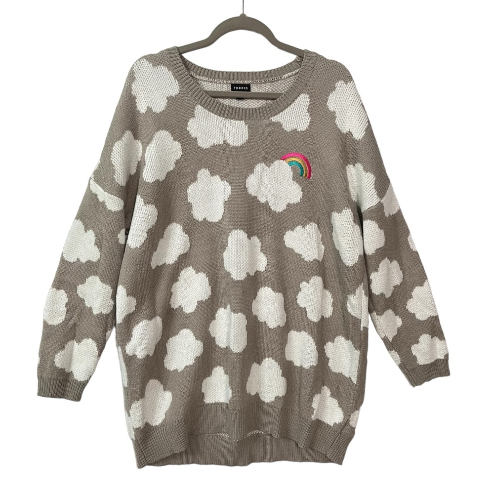 🌈 Torrid sweater 1X Gray cloud Rainbow 🌈